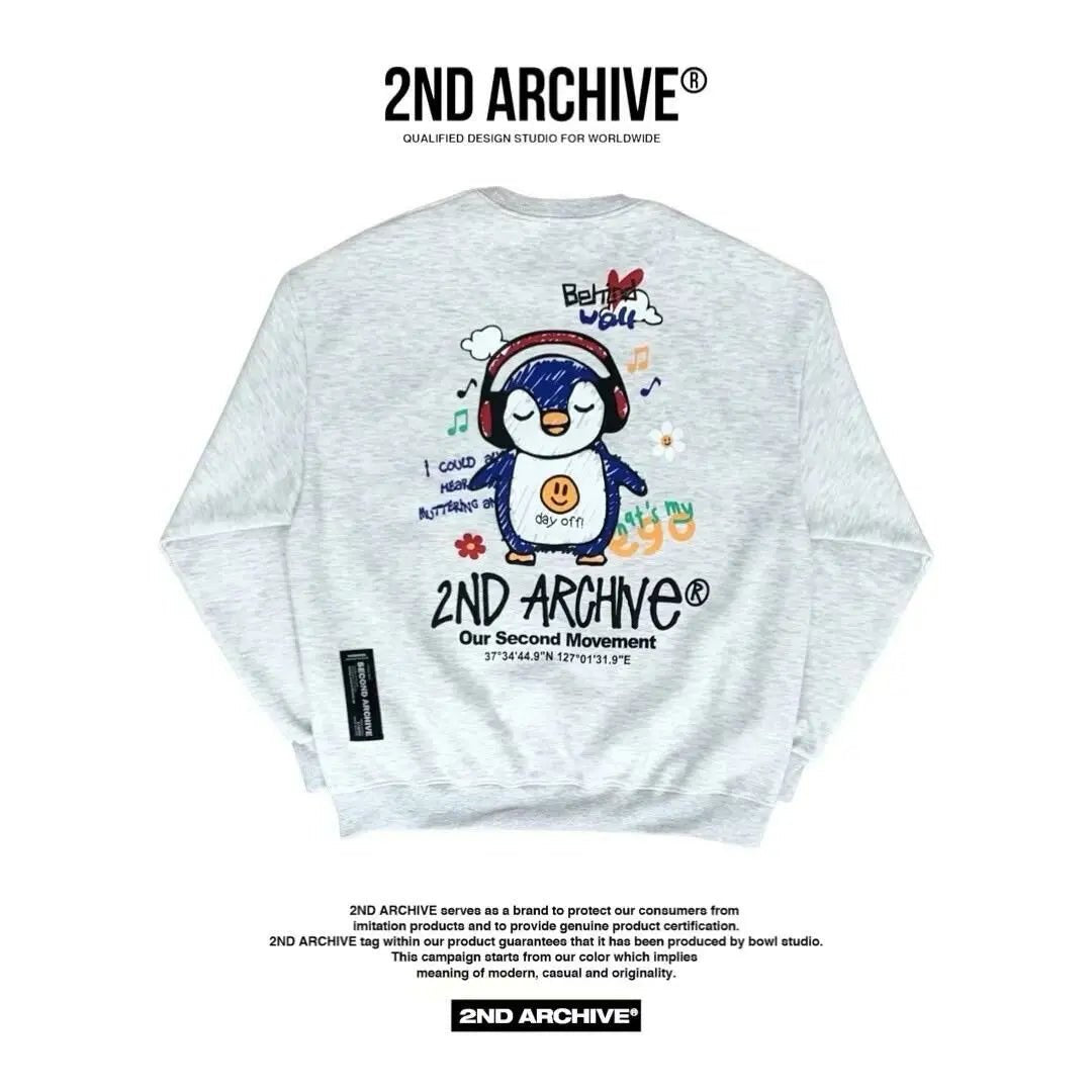 韓國直送🇰🇷 2ND ARCHIVE Headset Penguin MTM Sweatshirt - HLY &amp; CHOCCICO