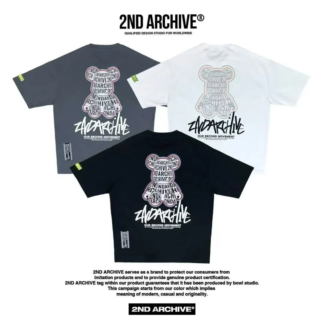 韓國直送🇰🇷 2ND ARCHIVE Lettering 3M Bear T-shirt - 3 Color - HLY &amp; CHOCCICO