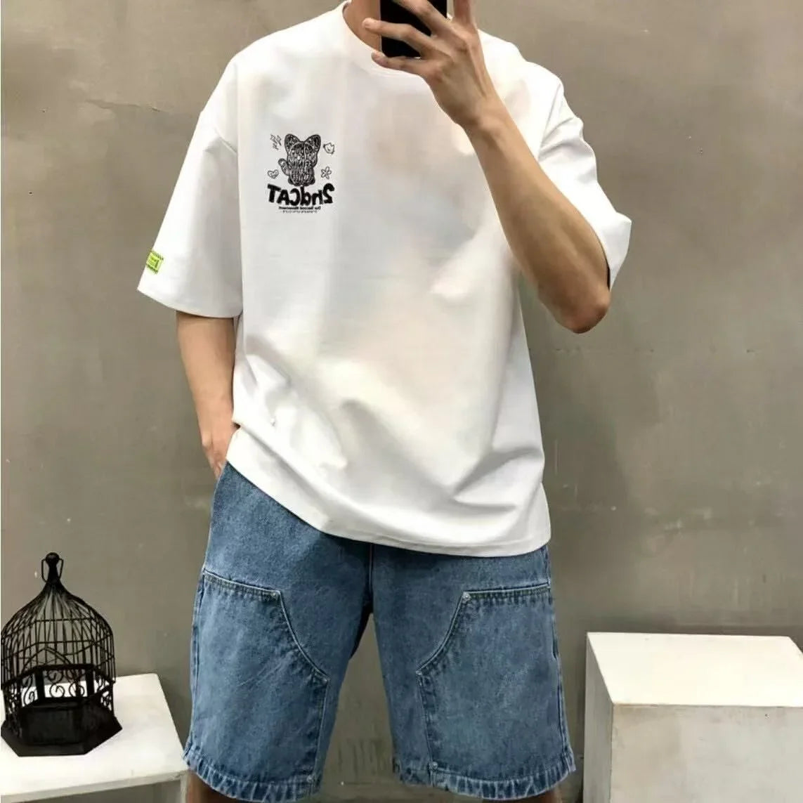 韓國直送 2ND ARCHIVE Lettering Cat Tee - HLY &amp; CHOCCICO