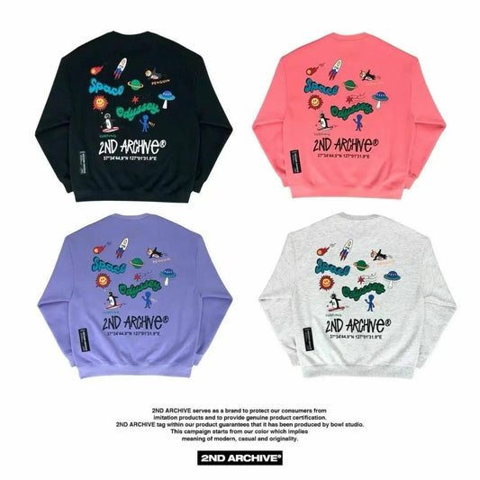韓國直送🇰🇷 2ND ARCHIVE Odyssey Space Penjuin Sweatshirt  - 4 Color - HLY & CHOCCICO