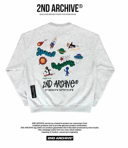 韓國直送🇰🇷 2ND ARCHIVE Odyssey Space Penjuin Sweatshirt  - 4 Color - HLY &amp; CHOCCICO