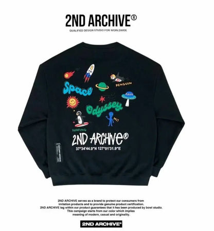 韓國直送🇰🇷 2ND ARCHIVE Odyssey Space Penjuin Sweatshirt  - 4 Color - HLY &amp; CHOCCICO