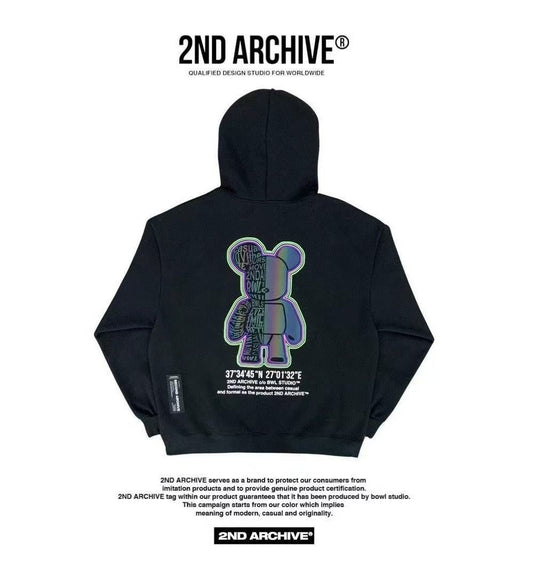韓國直送 2ND ARCHIVE Scotch Half Bear Hoodie - HLY & CHOCCICO