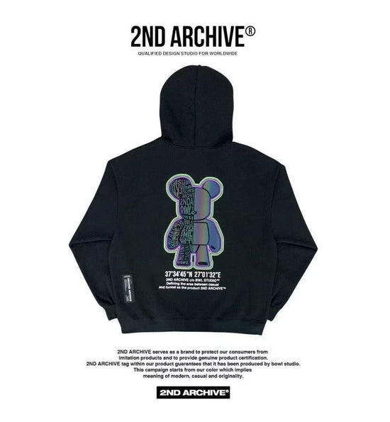 2ND ARCHIVE Scotch Half Bear Hoodie (Direct from Korea)
