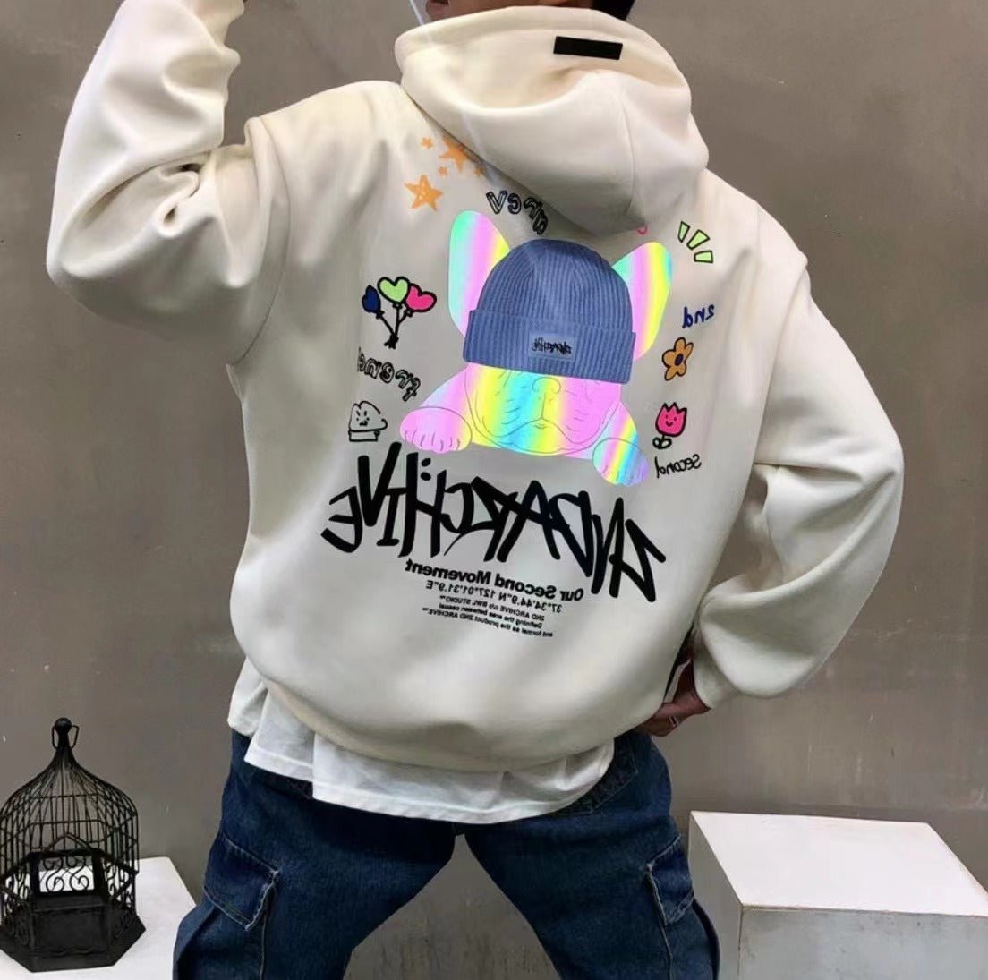 韓國直送🇰🇷 2ND ARCHIVE Sotch Beanie Buldog Hoodie - HLY &amp; CHOCCICO