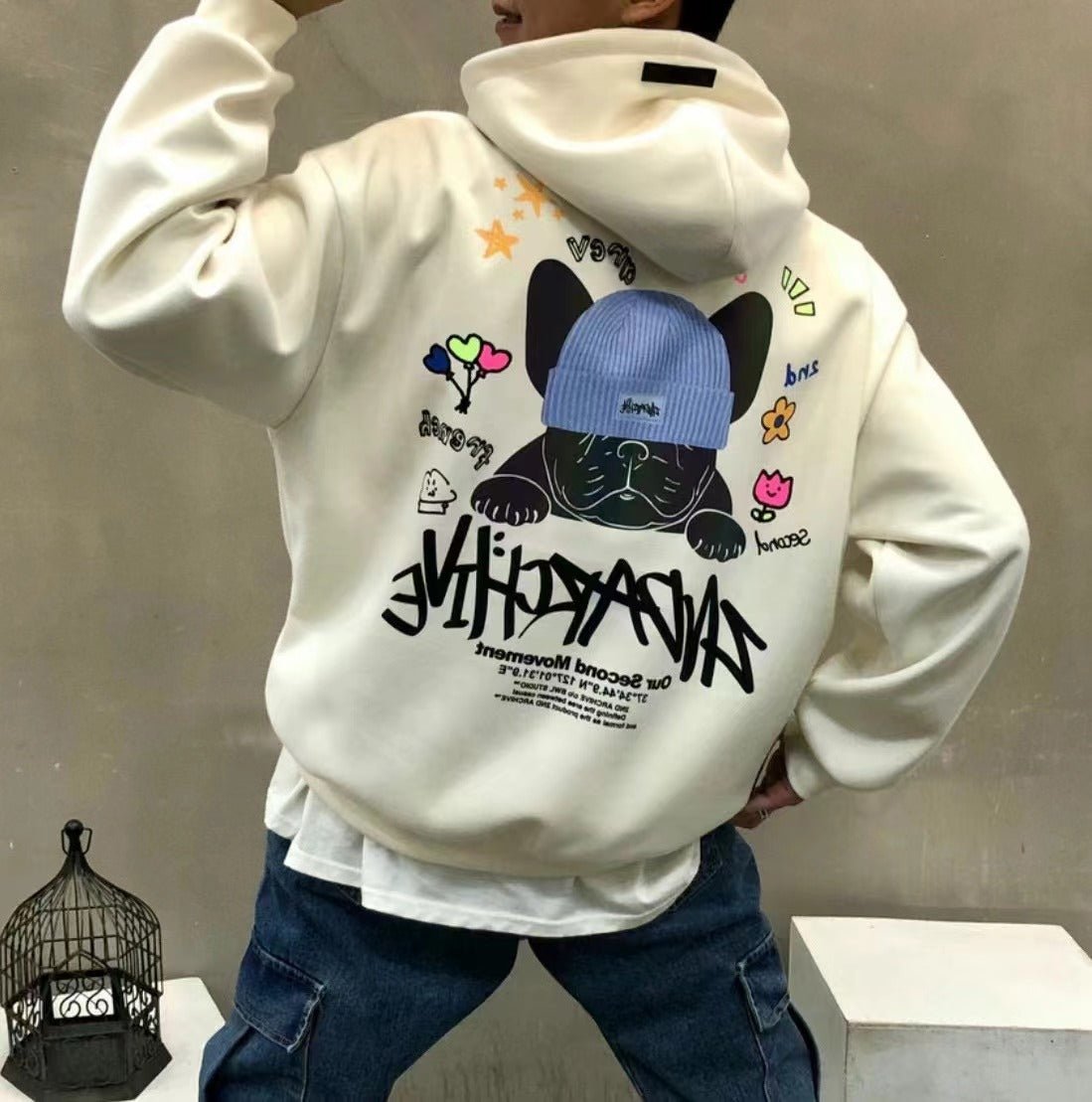 韓國直送🇰🇷 2ND ARCHIVE Sotch Beanie Buldog Hoodie - HLY &amp; CHOCCICO