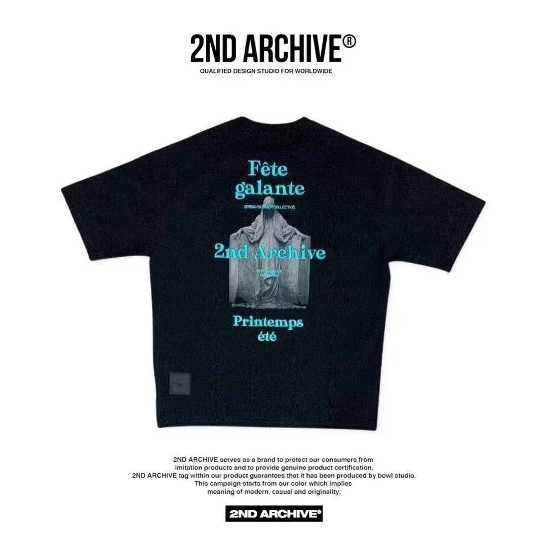 韓國直送🇰🇷 2ND ARCHIVE Statue 3D embroidery T-shirt- 3 Color - HLY &amp; CHOCCICO