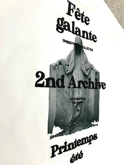 韓國直送🇰🇷 2ND ARCHIVE Statue 3D embroidery T-shirt- 3 Color - HLY &amp; CHOCCICO