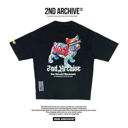 韓國直送🇰🇷 2ND ARCHIVE Tape Bulldog  T-shirt - 4 Color - HLY &amp; CHOCCICO