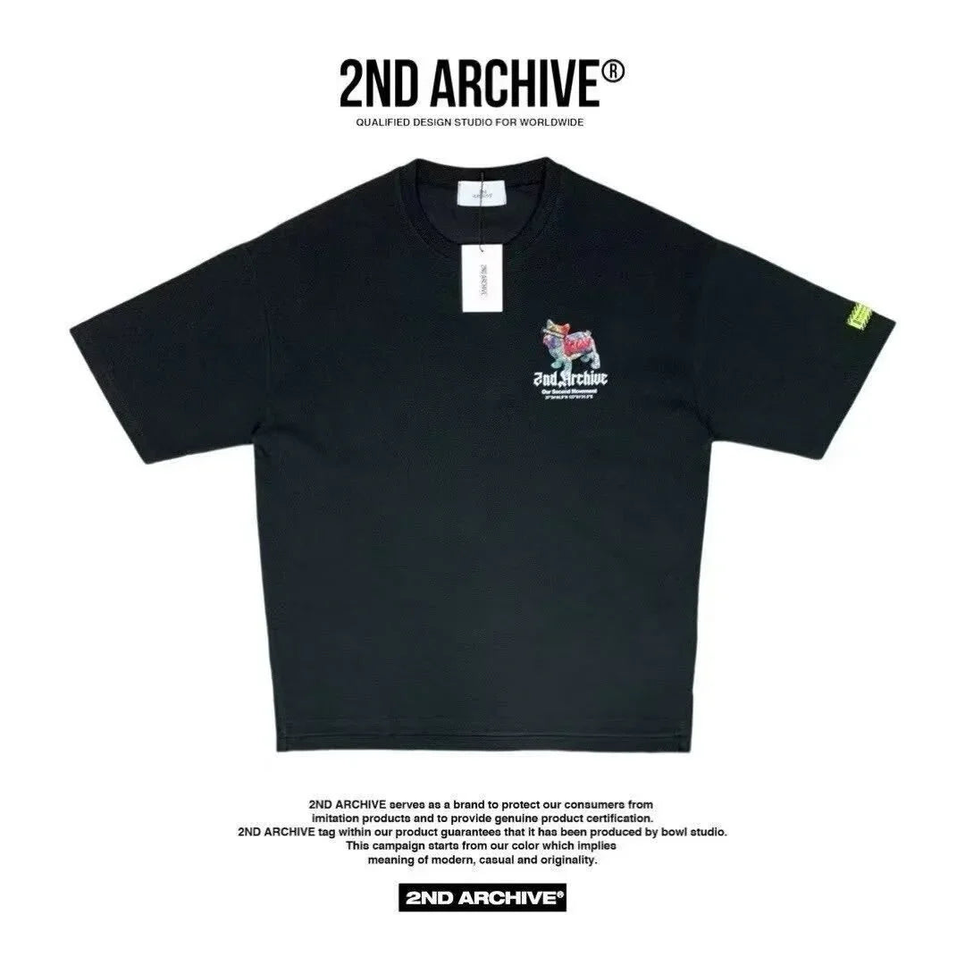韓國直送🇰🇷 2ND ARCHIVE Tape Bulldog  T-shirt - 4 Color - HLY &amp; CHOCCICO