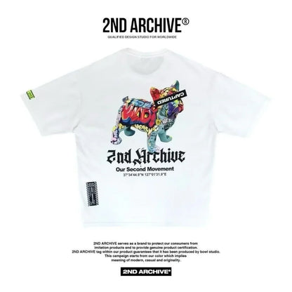 韓國直送🇰🇷 2ND ARCHIVE Tape Bulldog  T-shirt - 4 Color - HLY &amp; CHOCCICO