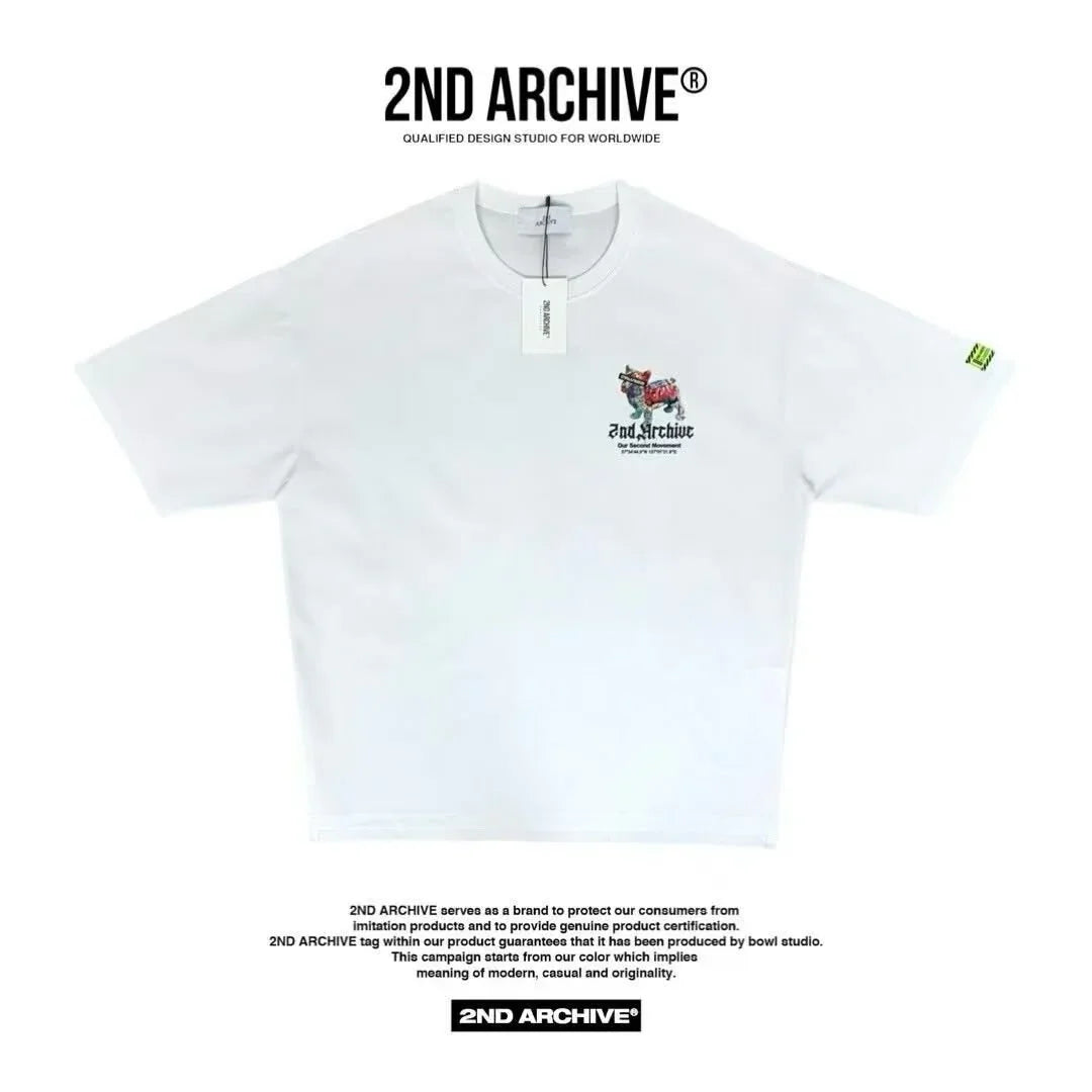韓國直送🇰🇷 2ND ARCHIVE Tape Bulldog  T-shirt - 4 Color - HLY &amp; CHOCCICO