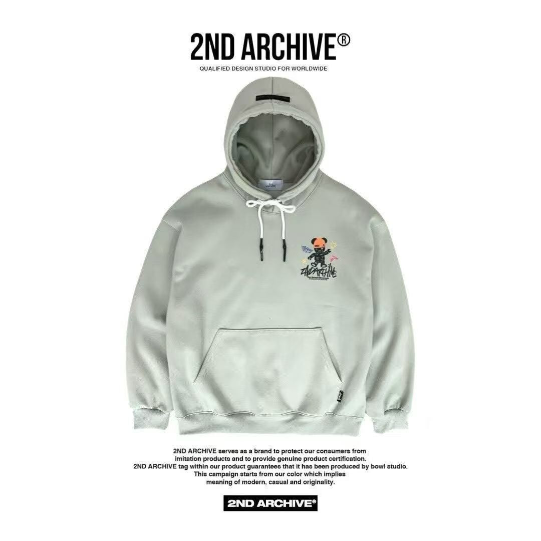 韓國直送🇰🇷 2ND ARCHIVE Tattoo Beanie Bear Hoodies - HLY &amp; CHOCCICO