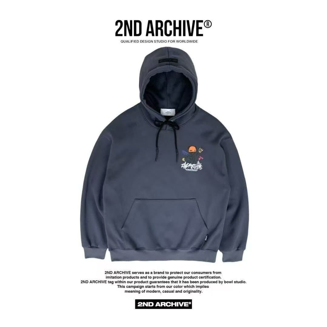 韓國直送🇰🇷 2ND ARCHIVE Tattoo Beanie Bear Hoodies - HLY &amp; CHOCCICO