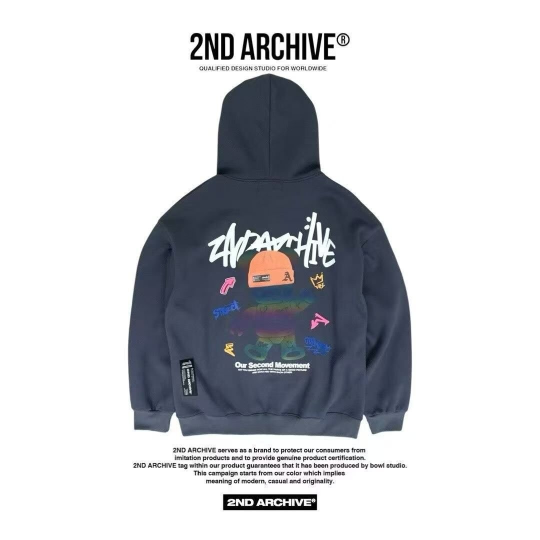 韓國直送🇰🇷 2ND ARCHIVE Tattoo Beanie Bear Hoodies - HLY &amp; CHOCCICO