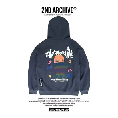 韓國直送🇰🇷 2ND ARCHIVE Tattoo Beanie Bear Hoodies - HLY &amp; CHOCCICO
