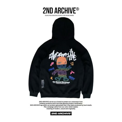 韓國直送🇰🇷 2ND ARCHIVE Tattoo Beanie Bear Hoodies - HLY &amp; CHOCCICO