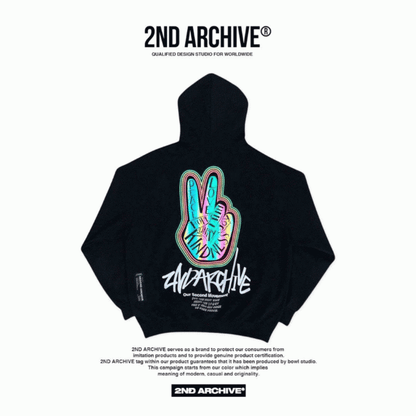 韓國直送🇰🇷 2ND ARCHIVE V Finger Hoodie - HLY &amp; CHOCCICO