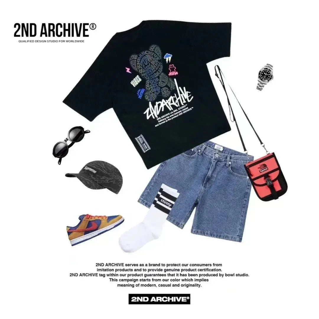 韓國直送🇰🇷 2ND ARCHIVE Vibe Bear Scotch T-shirt -3 Color - HLY &amp; CHOCCICO