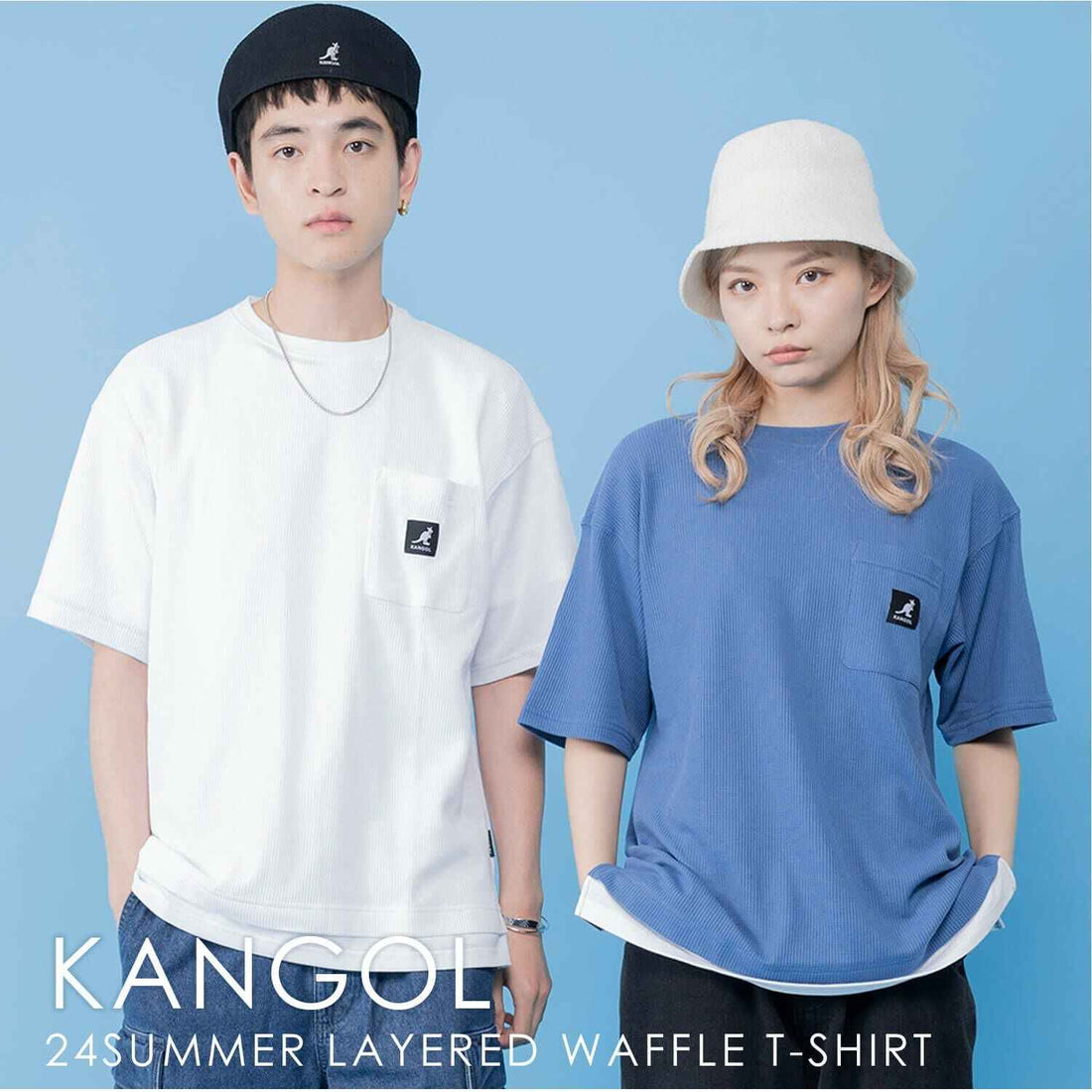 日本直送 Kangol Layered Waffle Tee