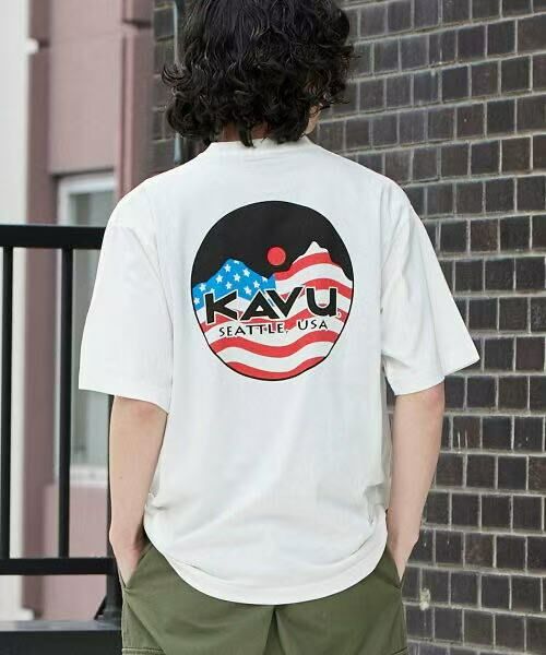 日本直送KAVU USA logo Tee - HLY &amp; CHOCCICO