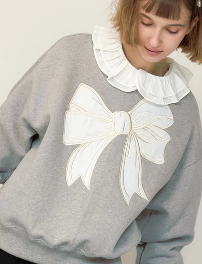 韓國潮牌RonRon bow sweatshirt - 2 Color - HLY &amp; CHOCCICO