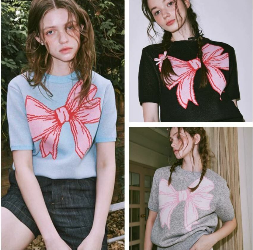 韓國潮牌RonRon knitted short sleeves  - 3 Color - HLY &amp; CHOCCICO