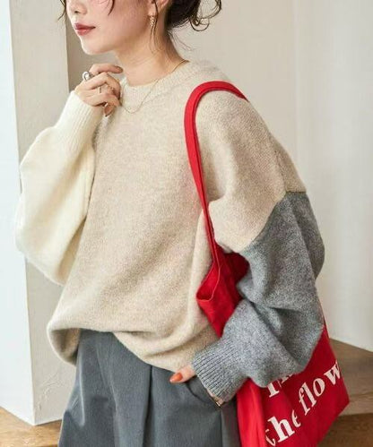 日本直送[限量版]Sleeve Crazy Over Knit Pullover - HLY &amp; CHOCCICO