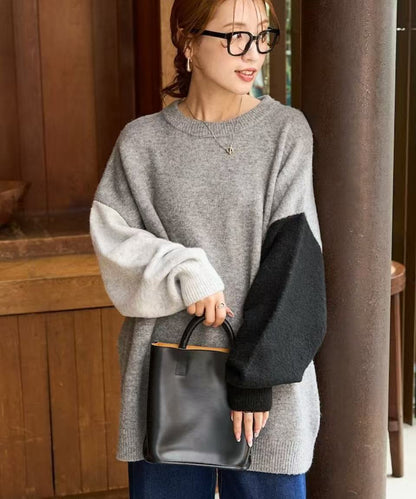 日本直送[限量版]Sleeve Crazy Over Knit Pullover - HLY &amp; CHOCCICO