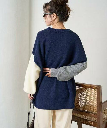 日本直送[限量版]Sleeve Crazy Over Knit Pullover - HLY &amp; CHOCCICO