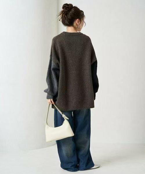 日本直送[限量版]Sleeve Crazy Over Knit Pullover - HLY &amp; CHOCCICO