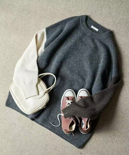 日本直送[限量版]Sleeve Crazy Over Knit Pullover - HLY &amp; CHOCCICO