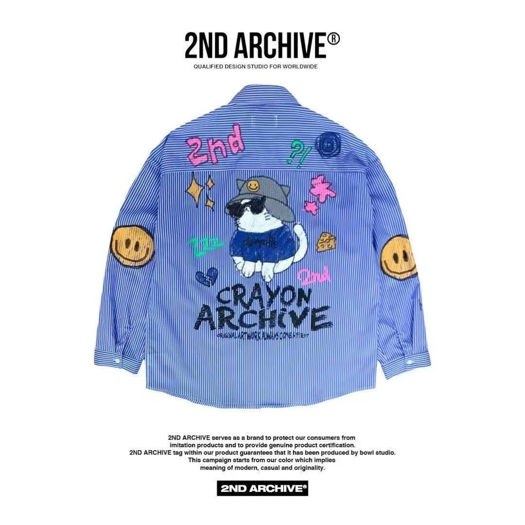 韓國直送 2ND ARCHIVE Crayon Beanie Cat Shirt - HLY &amp; CHOCCICO