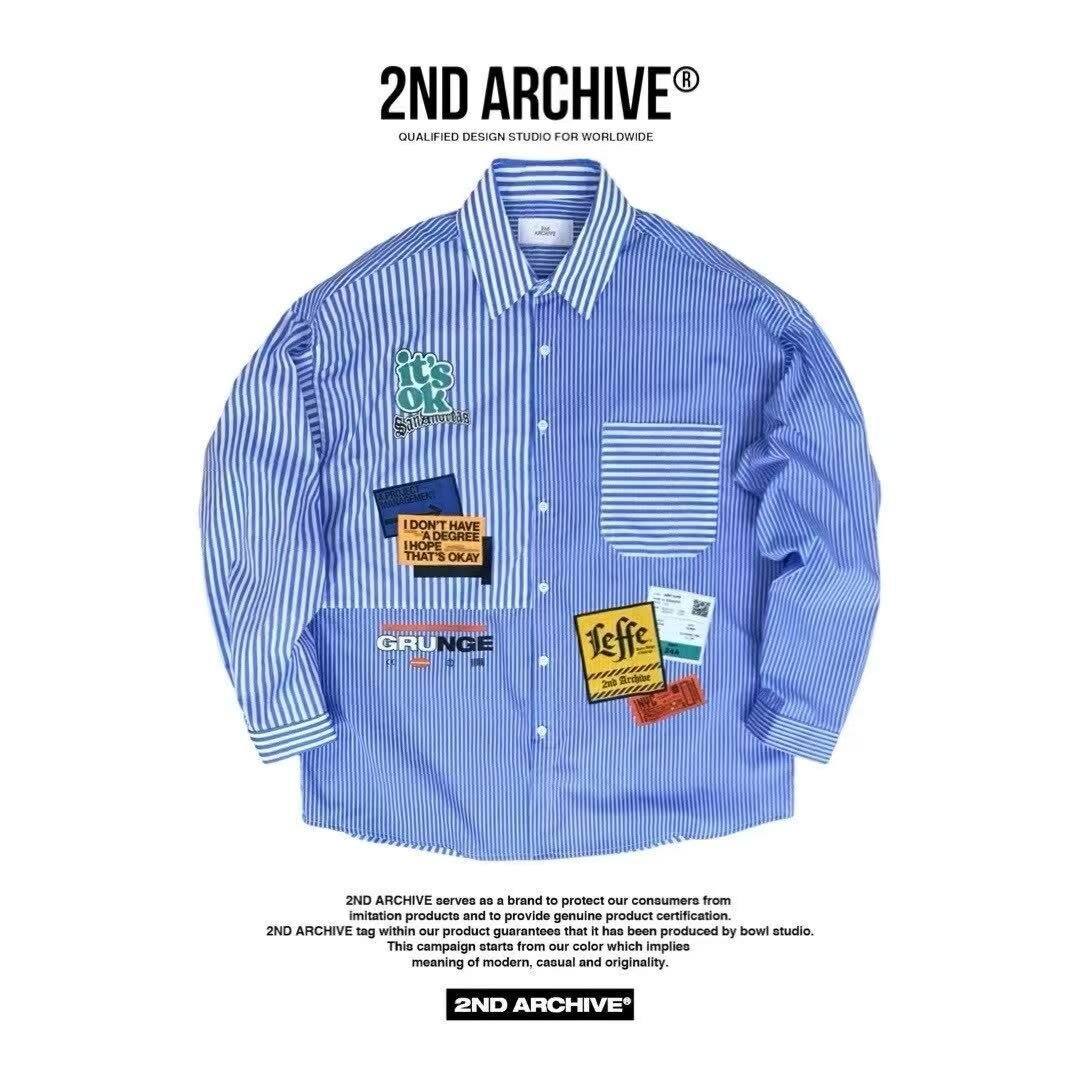 韓國直送 2ND ARCHIVE Label Patch Print Shirt - HLY &amp; CHOCCICO