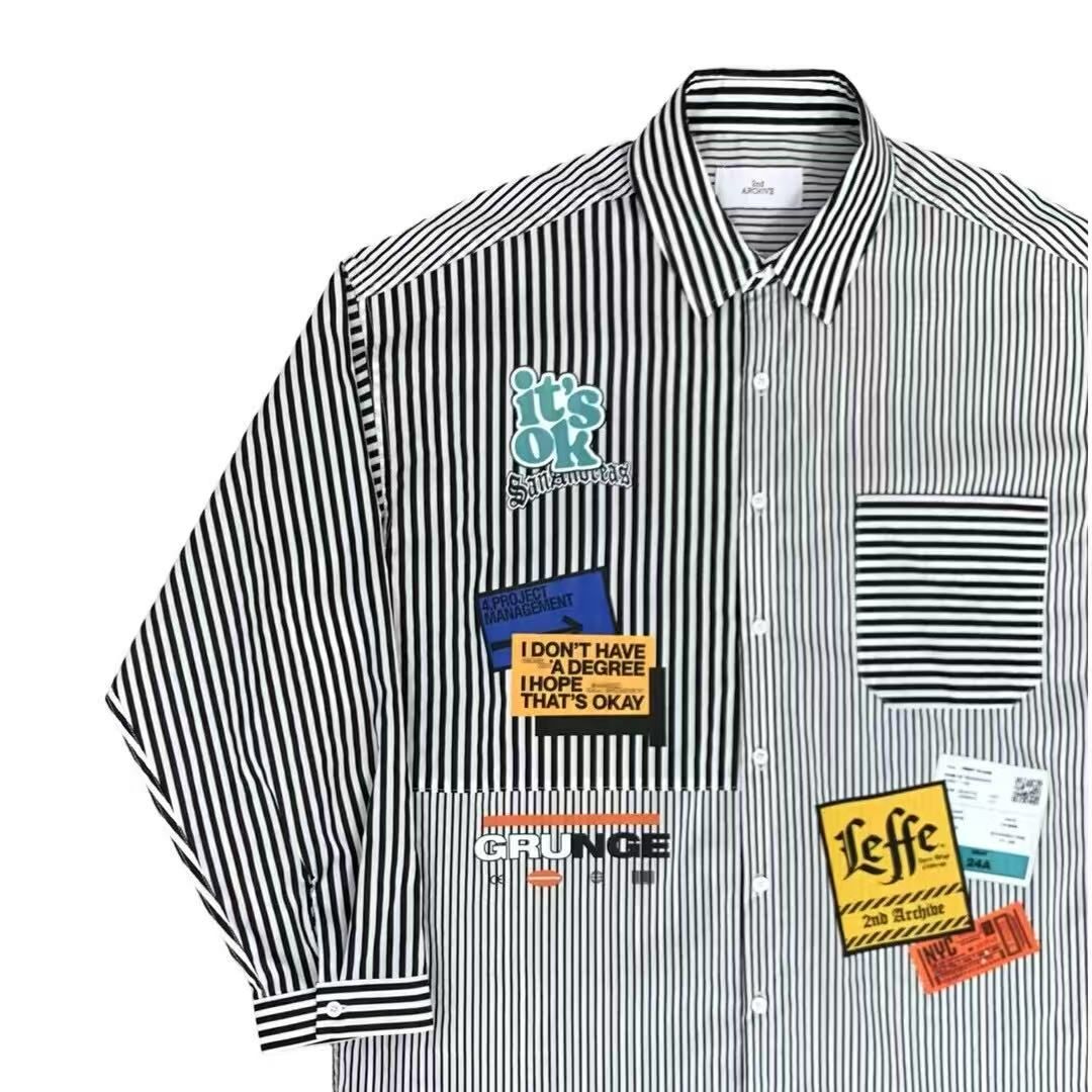 韓國直送 2ND ARCHIVE Label Patch Print Shirt - HLY &amp; CHOCCICO