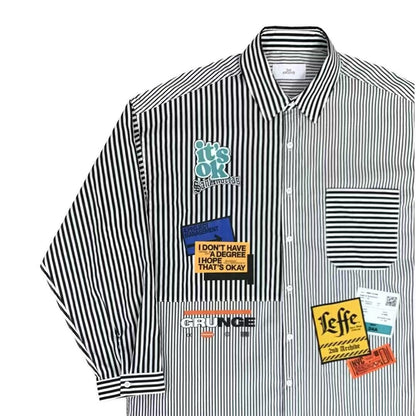 韓國直送 2ND ARCHIVE Label Patch Print Shirt - HLY &amp; CHOCCICO