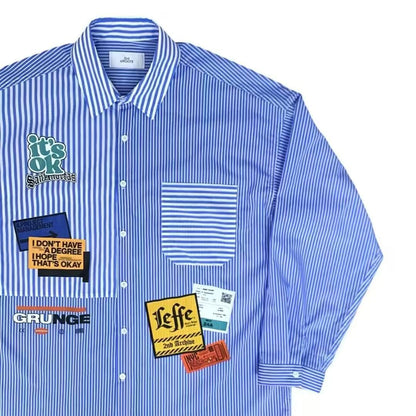 韓國直送 2ND ARCHIVE Label Patch Print Shirt - HLY &amp; CHOCCICO