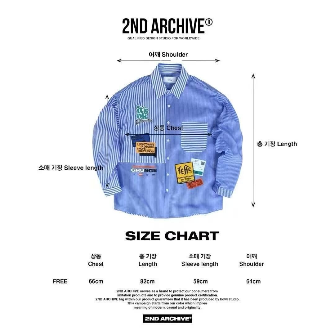 韓國直送 2ND ARCHIVE Label Patch Print Shirt - HLY &amp; CHOCCICO