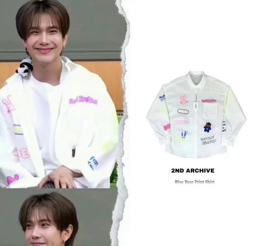 【一口價$379/件】🇰🇷韓國直送🇰🇷 2ND ARCHIVE Blue Bear Print Shirt-4 Color - HLY & CHOCCICO