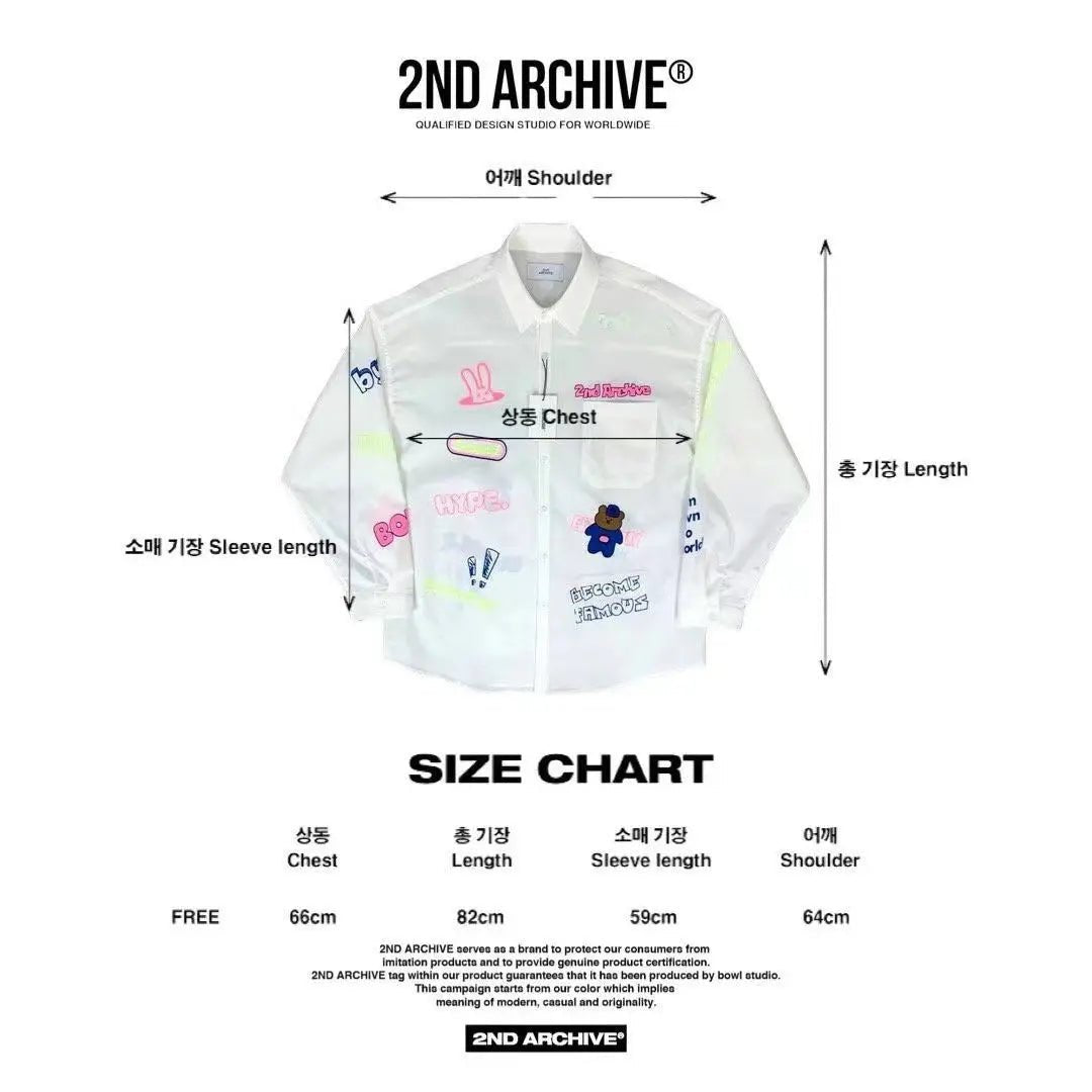 【一口價$379/件】🇰🇷韓國直送🇰🇷 2ND ARCHIVE Blue Bear Print Shirt-4 Color - HLY & CHOCCICO