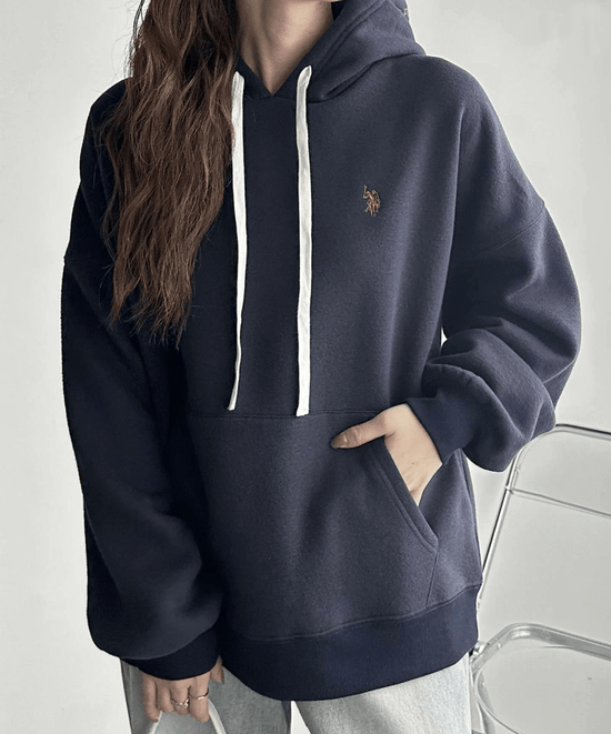 日本直送【U.S. POLO ASSN.】 Hood Embroidery Lining Brushed Hoodie