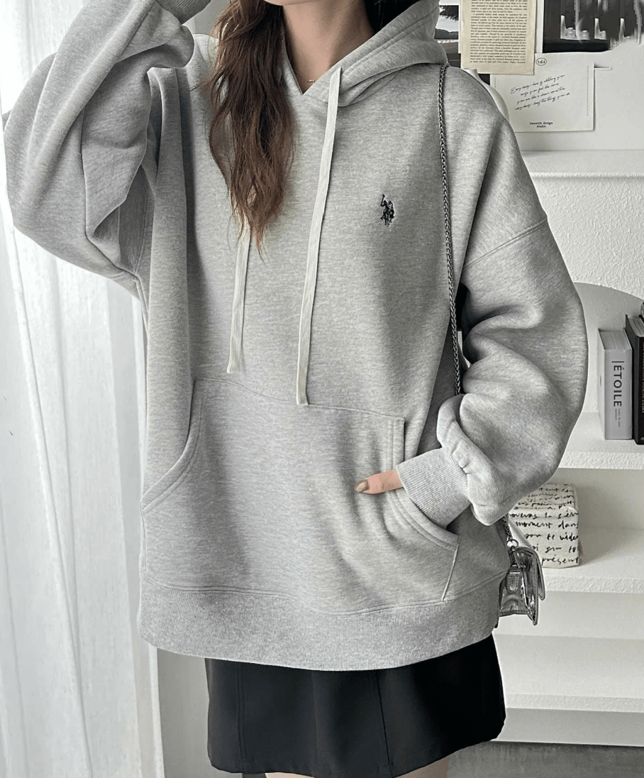 日本直送【U.S. POLO ASSN.】 Hood Embroidery Lining Brushed Hoodie - HLY &amp; CHOCCICO