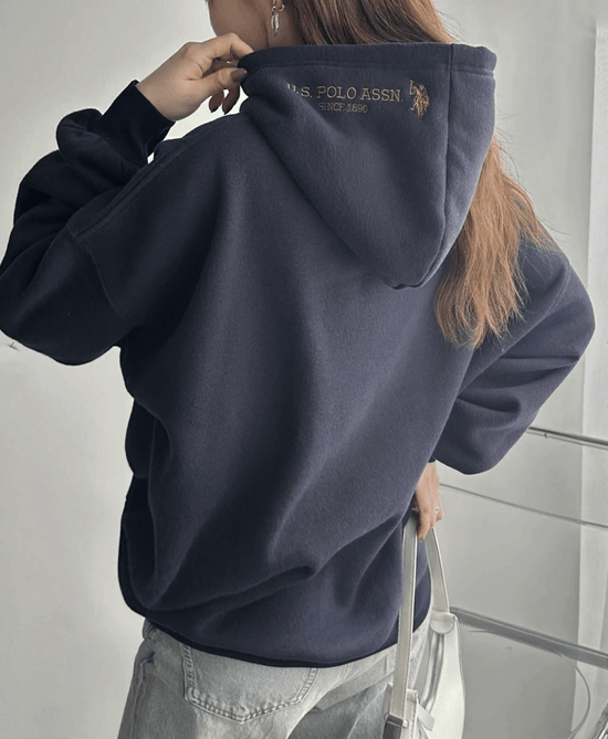 日本直送【U.S. POLO ASSN.】 Hood Embroidery Lining Brushed Hoodie