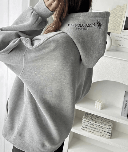 日本直送【U.S. POLO ASSN.】 Hood Embroidery Lining Brushed Hoodie - HLY &amp; CHOCCICO