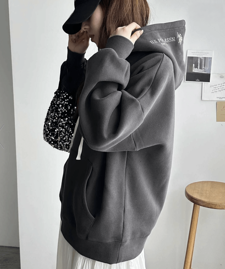 日本直送【U.S. POLO ASSN.】 Hood Embroidery Lining Brushed Hoodie - HLY &amp; CHOCCICO