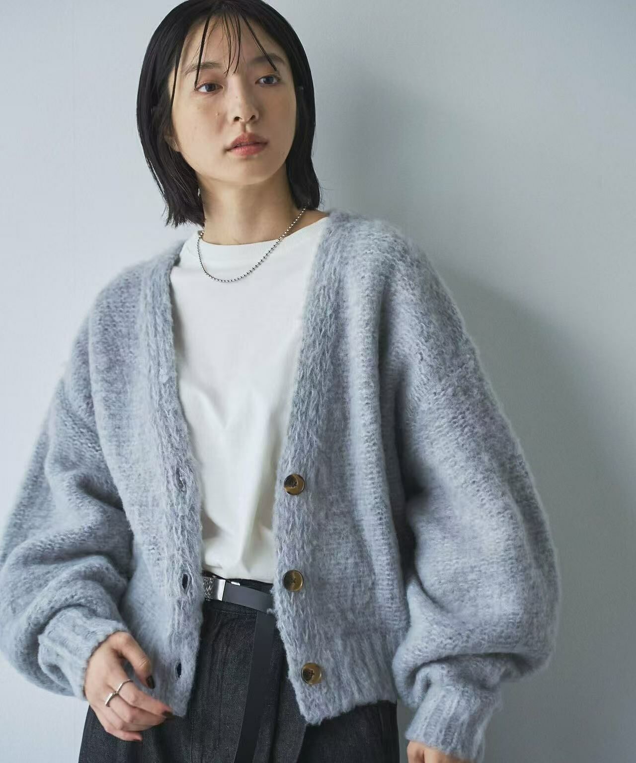 日本直送Coen Melange brushed short knit cardigan - HLY &amp; CHOCCICO