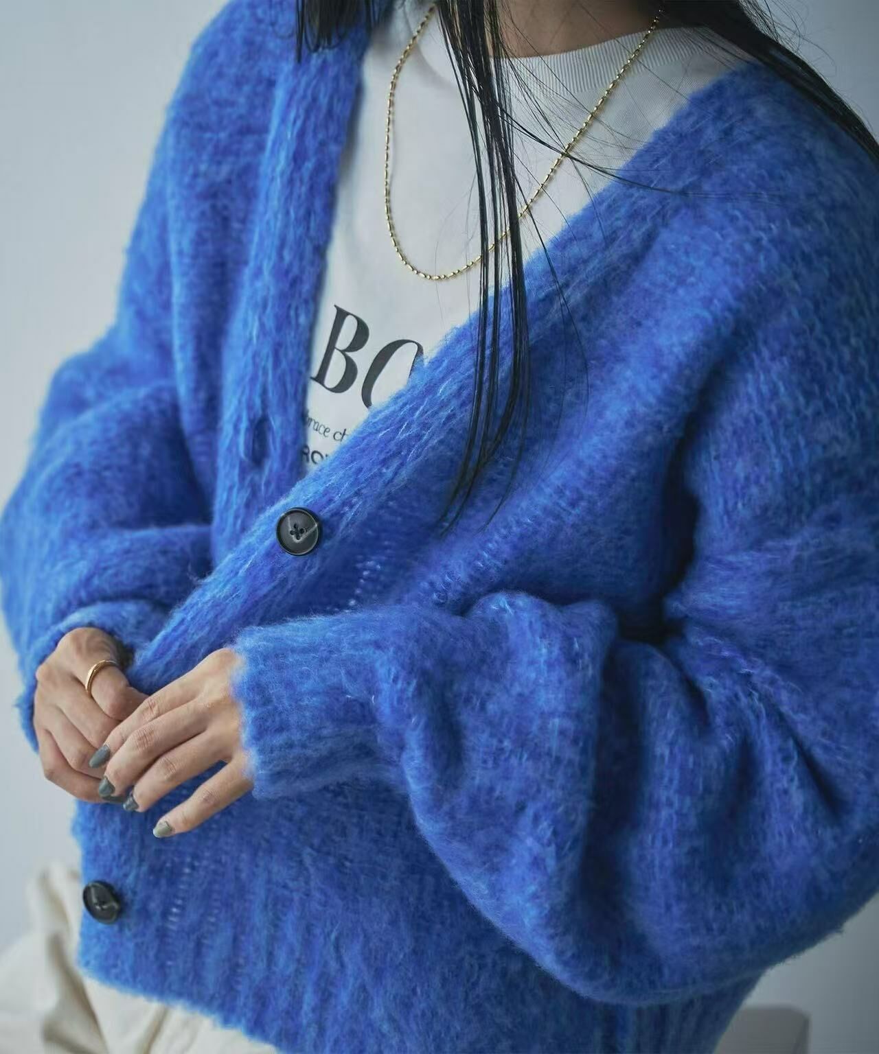 日本直送Coen Melange brushed short knit cardigan - HLY &amp; CHOCCICO