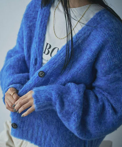 日本直送Coen Melange brushed short knit cardigan - HLY &amp; CHOCCICO