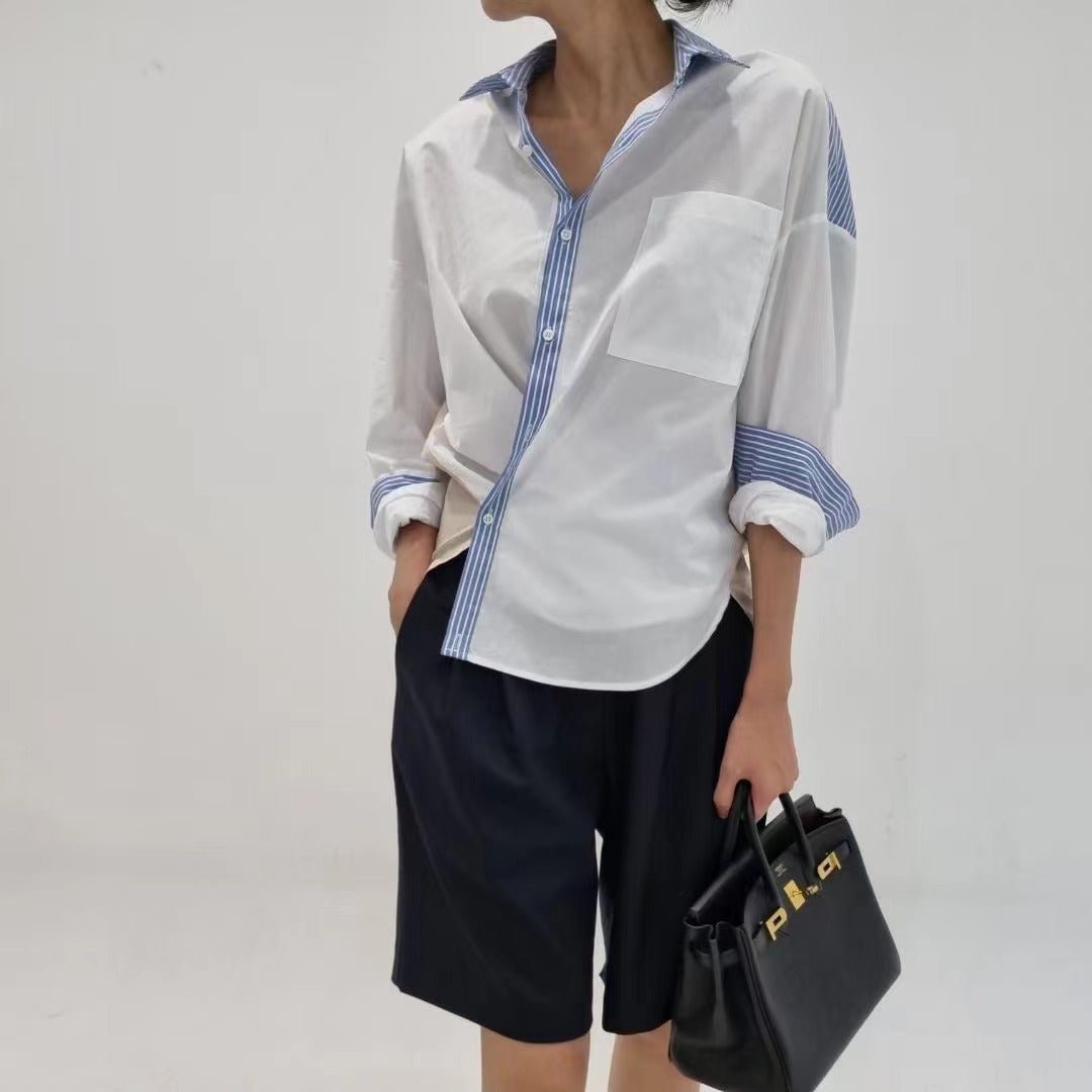 韓國直送Color Block Shirt Top  - 2 Color - HLY &amp; CHOCCICO