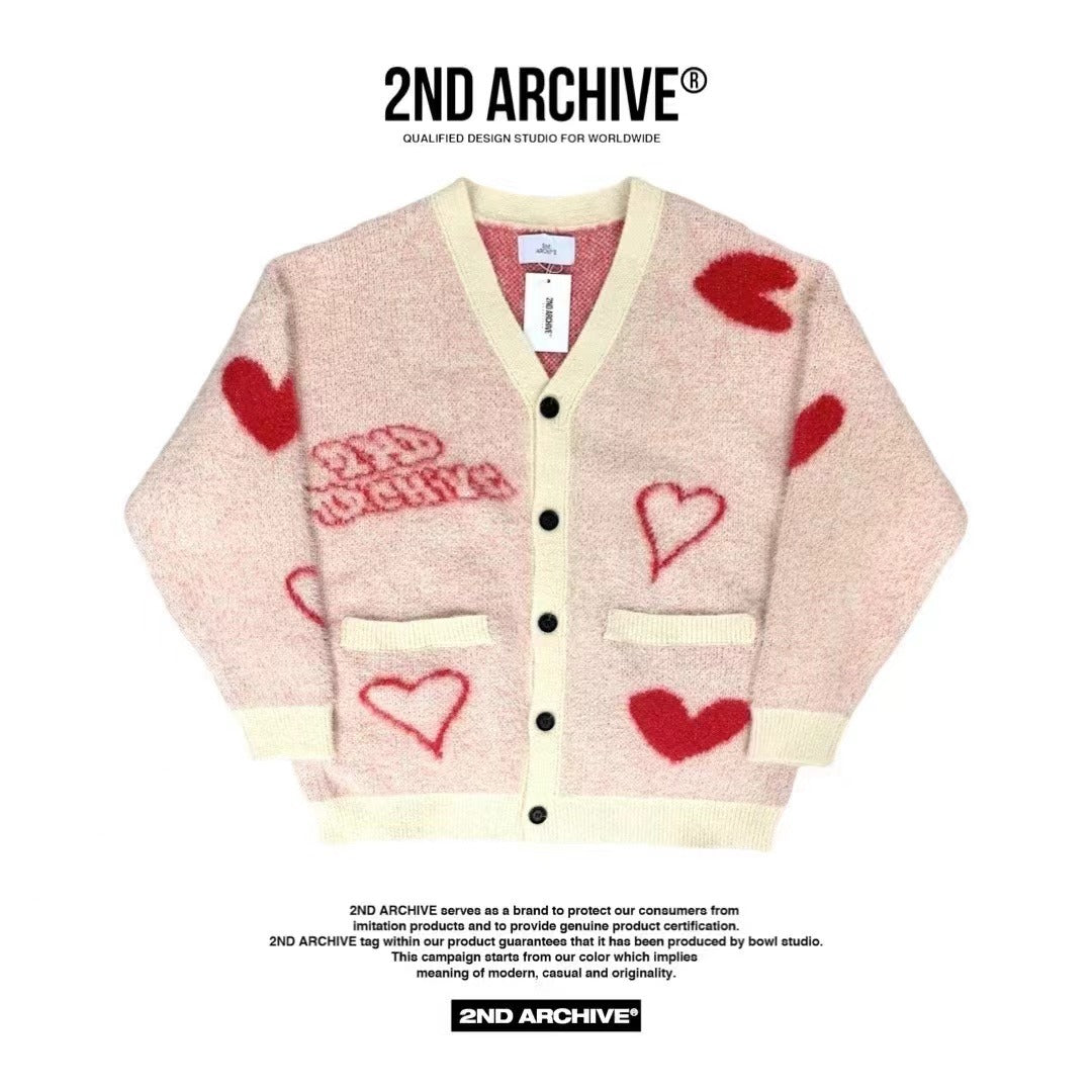 韓國直送🇰🇷 2ND ARCHIVE Full Heart Cardigan - HLY &amp; CHOCCICO
